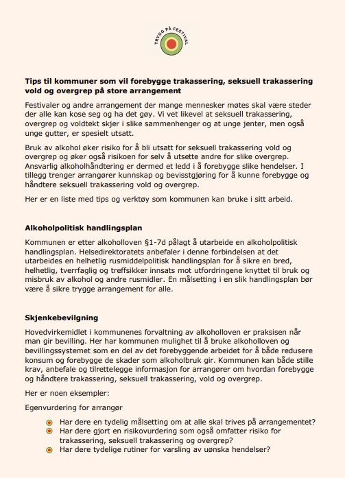 Skjermbilde av tips til kommuner