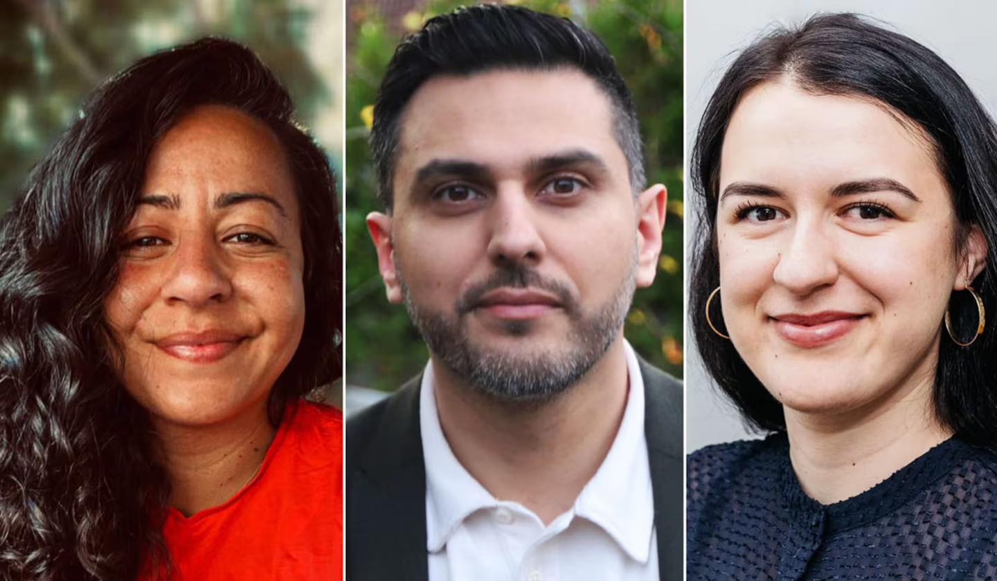 (Fra v.): Hasti Sharifi Endestad, Umar Ashraf og Minela Košuta. (Privat/Avenew/Karoline Pettersen)